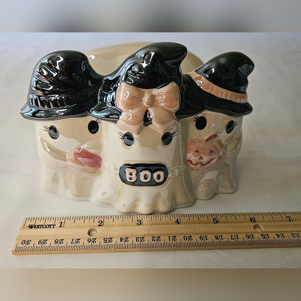 Cute Ceramic Halloween Ghost Trio Napkin Holder | BOO Decor NEW - Picture 5 of 6